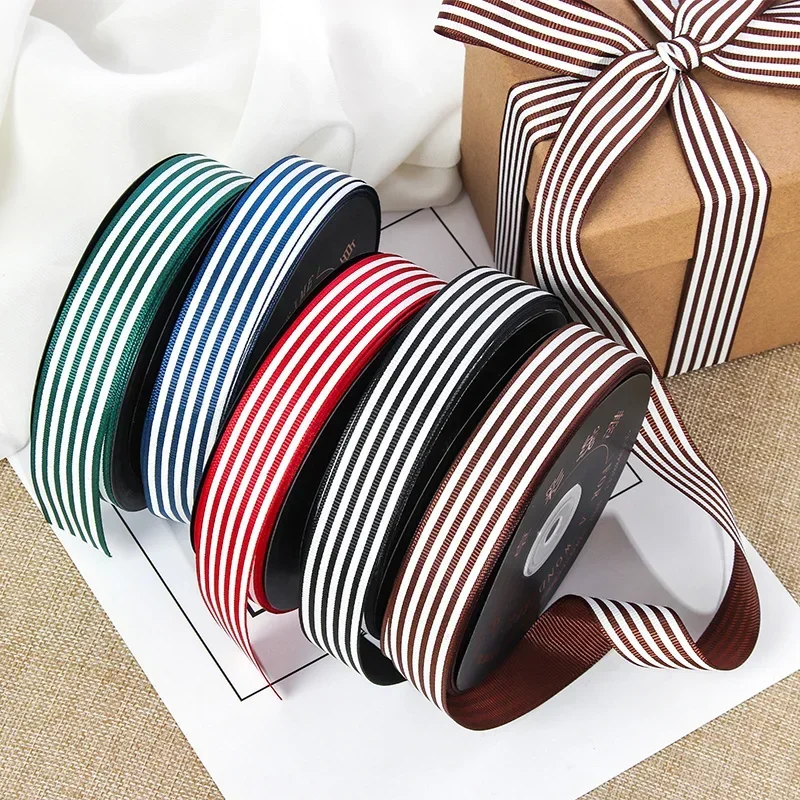 Black and White Striped Grosgrain Ribbon