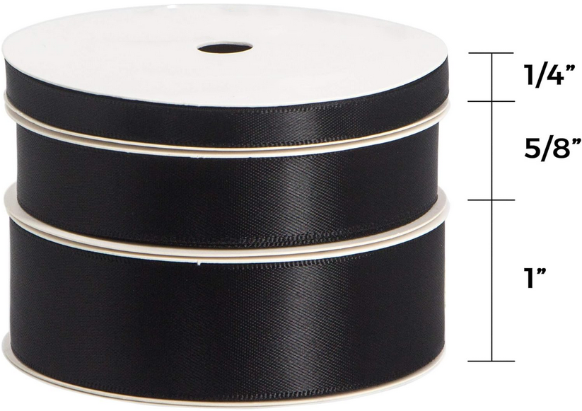 black ribbon satin