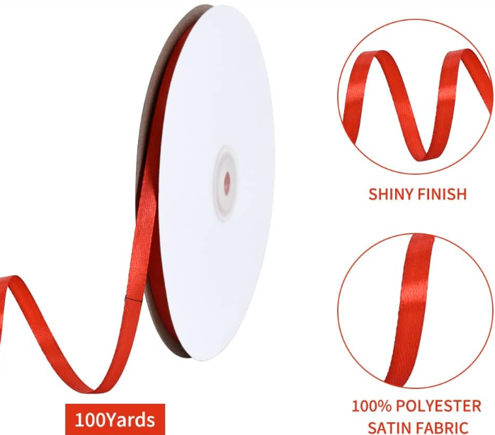 red satin ribbon roll